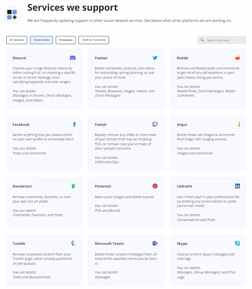 Cómo desaparecer de redes sociales con Redact.dev