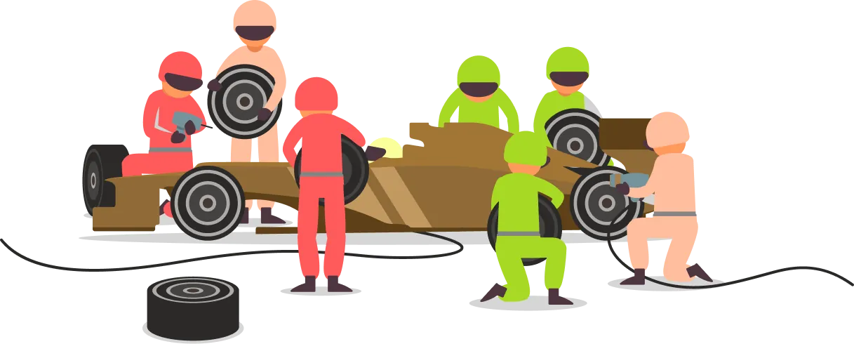 Team optimising and deploying a project like an F1 pit stop
