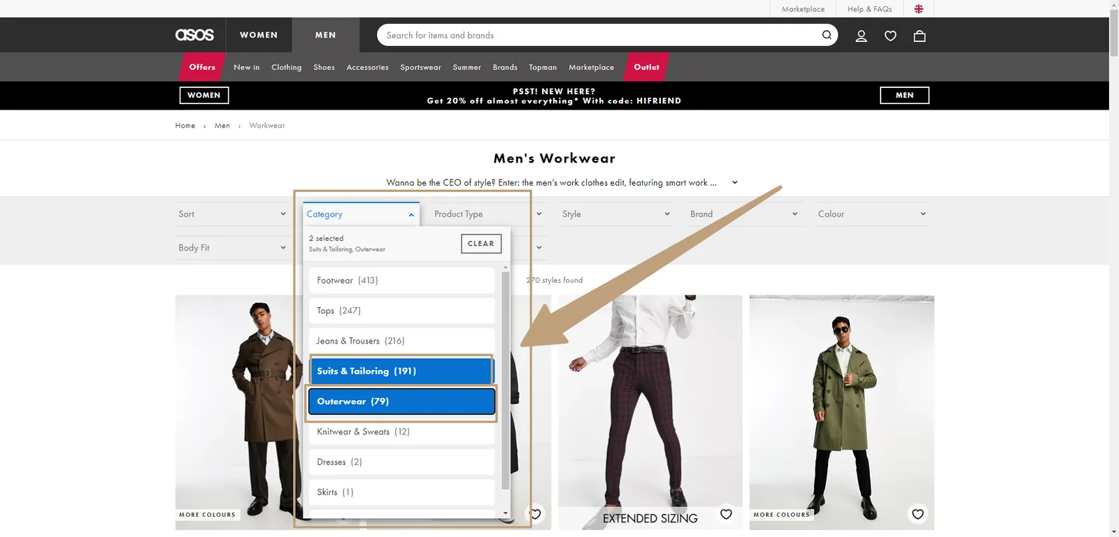 faceted navigation example