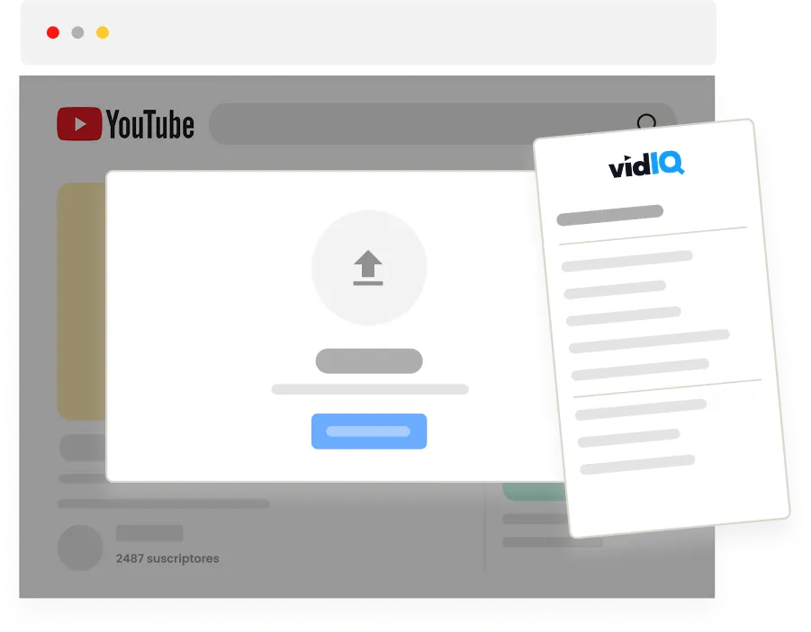 YouTube upload y vidIQ optimization