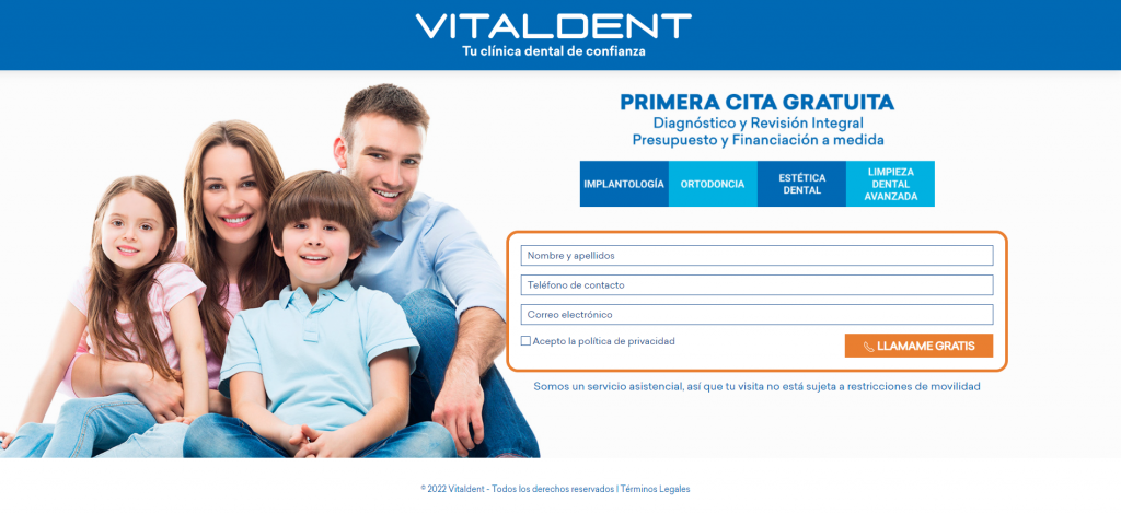 Landing page Clinica Dental 2