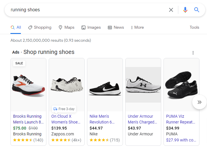 Google shopping Search