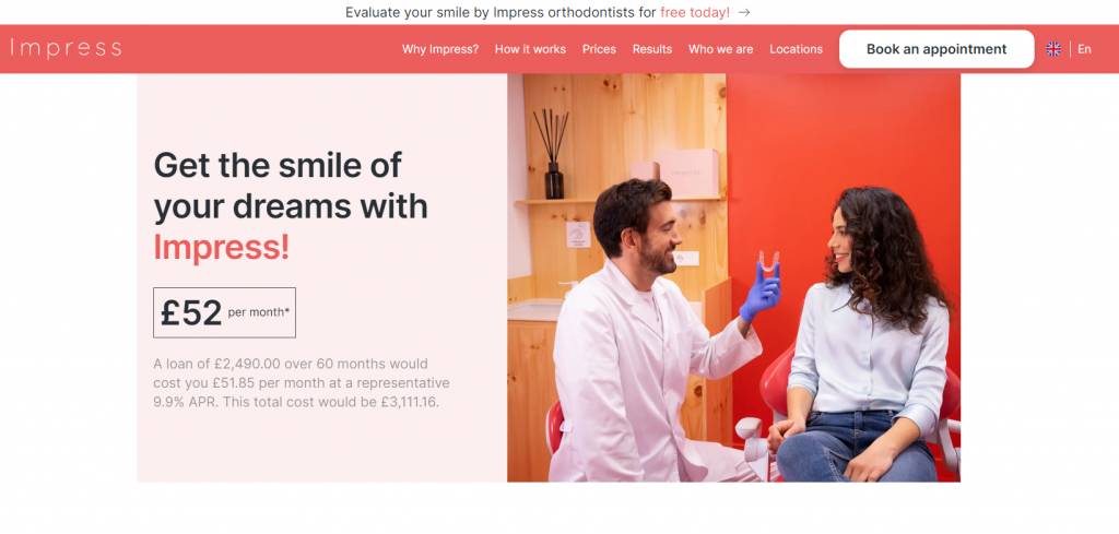 successful dental clinic landing page