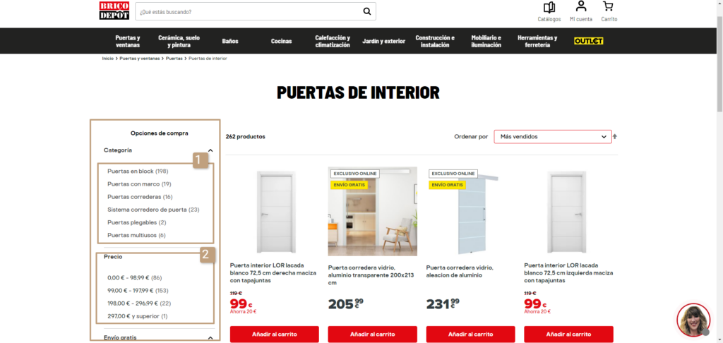 Puertas de interior Brico Depot facetas y filtros de navegacion